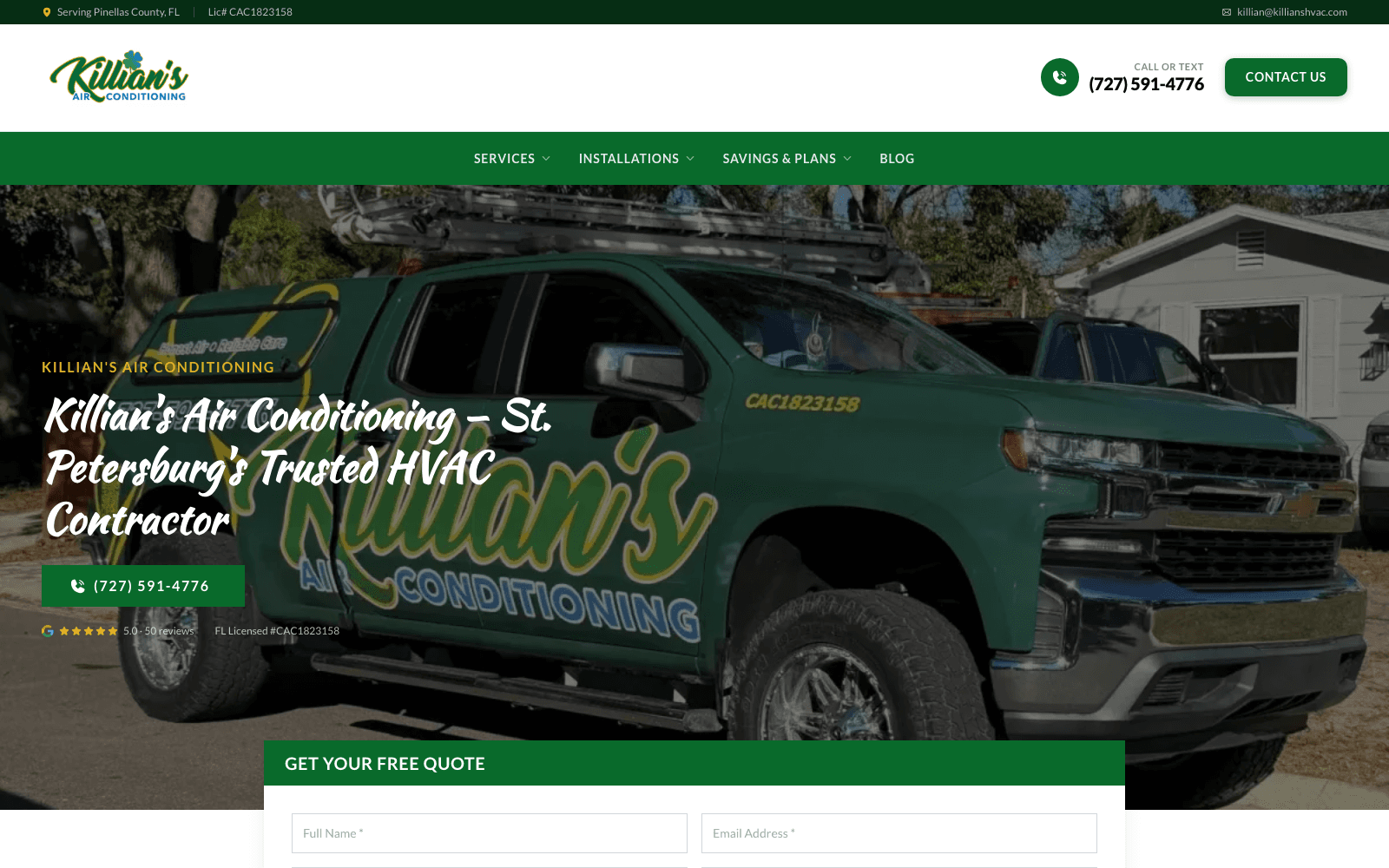 Killian's Air website