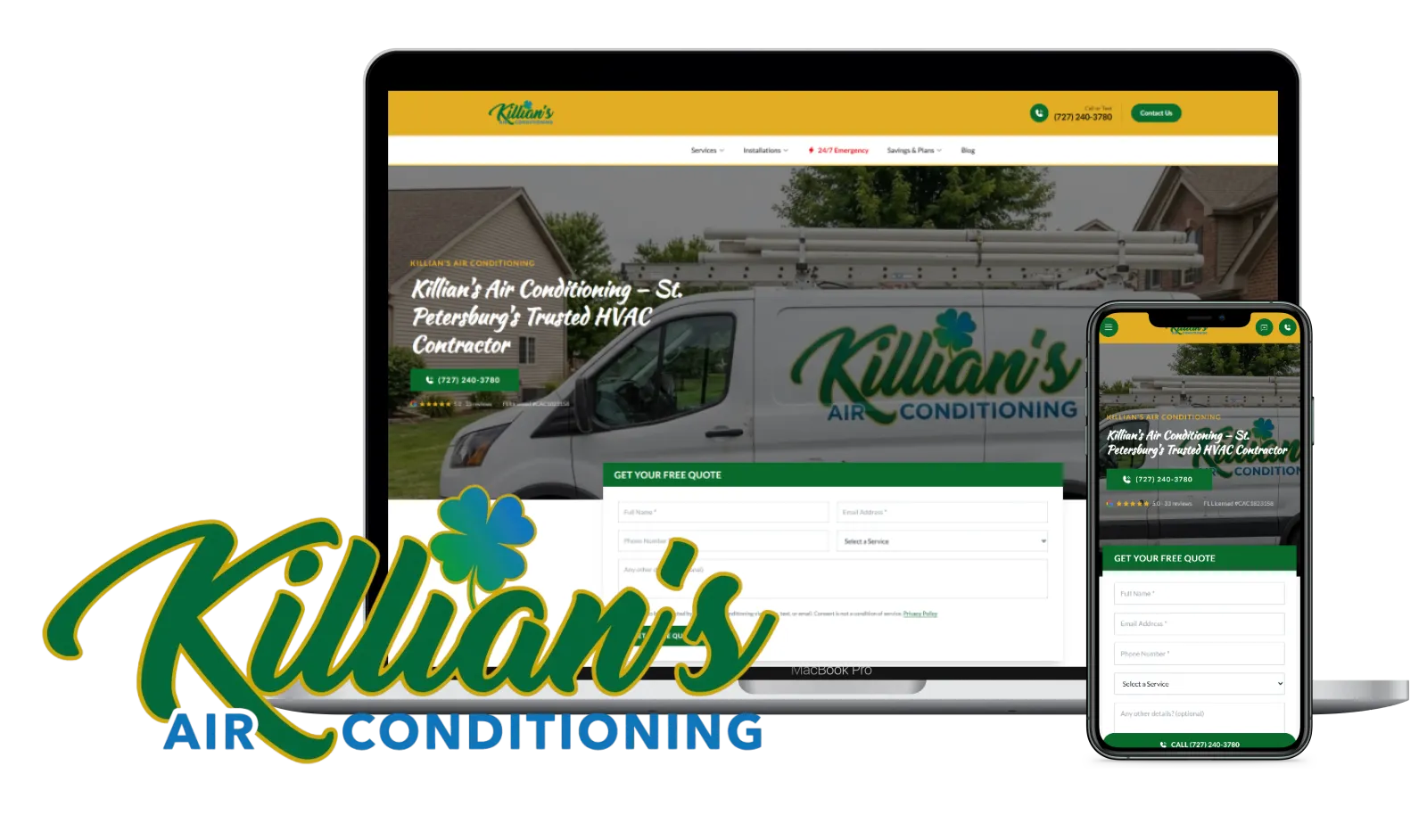 Killian's Air Conditioning website