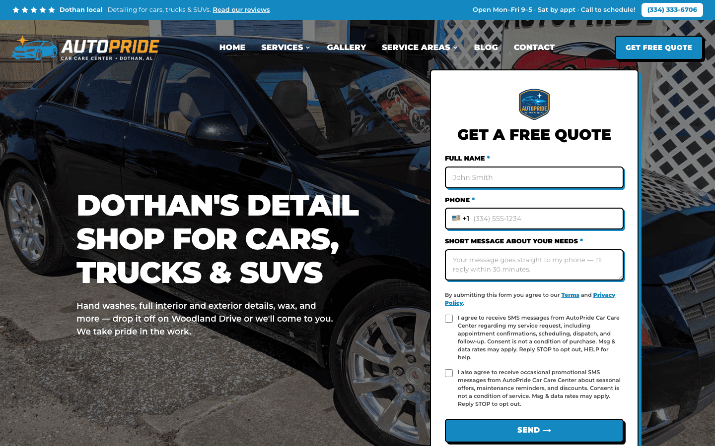 AutoPride Car Care Center website